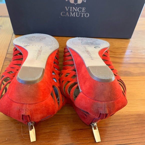 Vince Camuto Red Suede Sandal - Picture 7 of 7